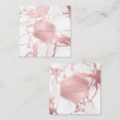 PixDezines大理石+ローズゴーフェイクルド静脈 スクエア名刺 (正面/裏面)