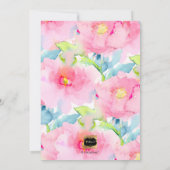 PixDezines大理石+水彩花/バプテスマ 招待状 (裏面)