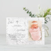 PixDezines大理石+紙吹雪/バプテスマ 招待状 (スタンド正面)