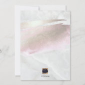 PixDezines大理石+赤面ピンクプラチナ/《キリスト教》洗礼式や命名式 招待状 (裏面)