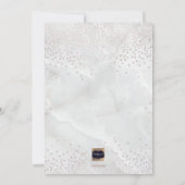 PixDezines大理石+赤面ピンク紙吹雪/バプティスマ 招待状 (裏面)