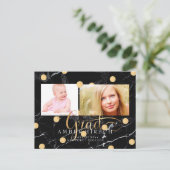 PixDezines大理石/金ゴールドドフェイクット大学院写真 インビテーションポストカード (スタンド正面)