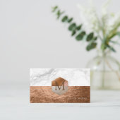 PixDezines大理石/銅ハニカフェイクム 名刺 (スタンド正面)