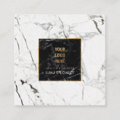PixDezines大理石/黒+白 スクエア名刺 (正面)