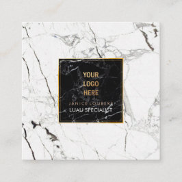PixDezines大理石/黒+白 スクエア名刺
