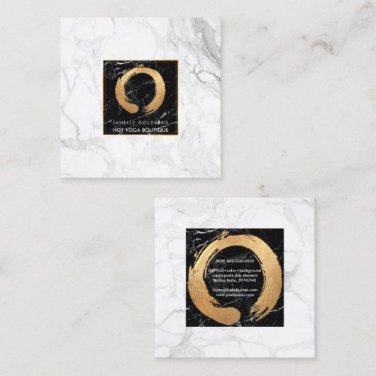 PixDezines大理石/Circle of Life/フェイク金ゴールド スクエア名刺 (正面/裏面)