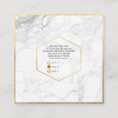 PixDezines大理石+DIYフェイク金ゴールドモノグラム スクエア名刺 (裏面)