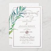 PixDezines婚約パーティPalm Fronds+ハニカム 招待状 (正面/裏面)