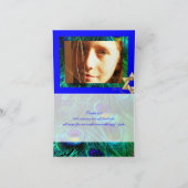 PixDezines孔雀の羽毛/（ユダヤ教の）バル・ミツバーユー サンキューカード (内部)