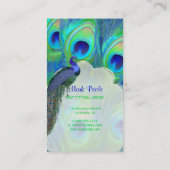 PixDezines孔雀コバルトブルー/水彩の影響 名刺 (裏面)