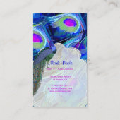 PixDezines孔雀コバルトブルー/水彩の影響 名刺 (裏面)