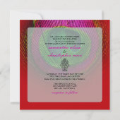 PixDezines孔雀目/赤+緑 招待状 (裏面)