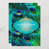 PixDezines孔雀+チーター/sweet sixteen 招待状 (正面/裏面)