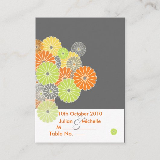 PixDezines座席表、Kiku/Chubby名刺) プレイスカード (正面)