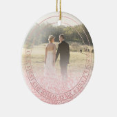 PixDezines当社の初めてのクリスマス、バラ金ゴールドグリッター セラミックオーナメント (右)