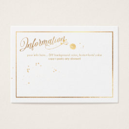 PixDezines情報カード/大理石/白+金ゴールド