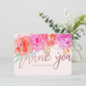 PixDezines感謝/フローラ/水彩/バラ サンキューカード (スタンド正面)