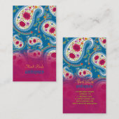 PixDezines手描きペイズリー/ディーディ背景 名刺 (正面/裏面)