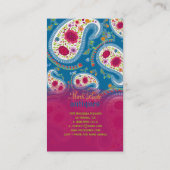 PixDezines手描きペイズリー/ディーディ背景 名刺 (裏面)