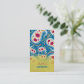 PixDezines手描きペイズリー/ディーディ背景 名刺 (スタンド正面)