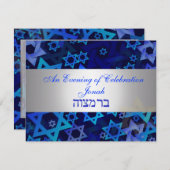 PixDezines披露宴のモダン星/日の背景色 招待状 (正面/裏面)