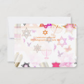 PixDezines披露宴バルミツワー/コラージュ 招待状 (裏面)