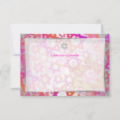 PixDezines披露宴バー（ユダヤ教の）バル・ミツバー/ピンク/シルバー 招待状 (裏面)