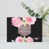 PixDezines披露宴水彩花（ユダヤ教の）バル・ミツバー✡ 出欠カード (スタンド正面)