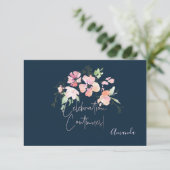 PixDezines披露宴水彩花（ユダヤ教の）バル・ミツバー✡ 出欠カード (スタンド正面)