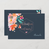 PixDezines披露宴水彩花(ユダヤ教の)バル・ミツバー✡ 出欠カード (正面/裏面)