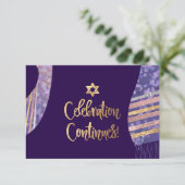 PixDezines披露宴（ユダヤ教の）バル・ミツバー/パープルウォーターカラー 招待状 (スタンド正面)