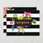 PixDezines披露宴（ユダヤ教の）バル・ミツバー/DIYstripes/フローラ 招待状 (正面/裏面)