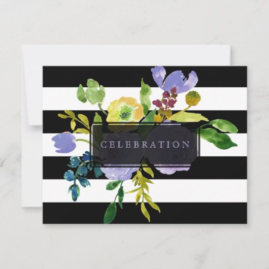 PixDezines披露宴(ユダヤ教の)バル・ミツバー/DIYstripes/フローラ 招待状 (正面)