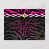 PixDezines披露宴/hot pink zebra/バルミツワー エンクロージャーカード (裏面)