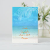 PixDezines披露宴/rsvp熱帯ビーチ 出欠カード (スタンド正面)