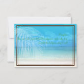 PixDezines披露宴/rsvp熱帯ビーチ 出欠カード (裏面)