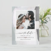 PixDezines抽象芸術アモダンート赤面シルバー 招待状 (スタンド正面)