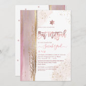 PixDezines抽象芸術タリモダンットバルミツワーバラ 招待状 (正面/裏面)