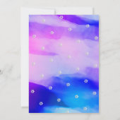 PixDezines抽象芸術モダンウォーター色バー(ユダヤ教の)バル・ミツバー 招待状 (裏面)