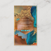 PixDezines抽象芸術水彩銅金ゴールドティール(緑がかった色) 名刺 (裏面)