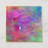 PixDezines抽象芸術水彩/ネオン スクエア名刺 (裏面)