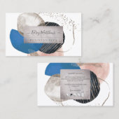 PixDezines抽象芸術配置H2ネイビーティール(緑がかった色) 名刺 (正面/裏面)