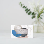 PixDezines抽象芸術配置H2ネイビーティール(緑がかった色) 名刺 (スタンド正面)