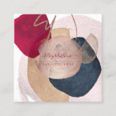 PixDezines抽象芸術配置H2バラ金ゴールド スクエア名刺 (正面)