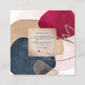 PixDezines抽象芸術配置H2バラ金ゴールド スクエア名刺 (裏面)