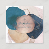 PixDezines抽象芸術配置H2バラ金ゴールド スクエア名刺 (正面)