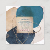 PixDezines抽象芸術配置H2バラ金ゴールド スクエア名刺 (裏面)