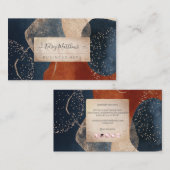 PixDezines抽象芸術配置H2 Navy Teracotta 名刺 (正面/裏面)