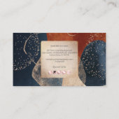 PixDezines抽象芸術配置H2 Navy Teracotta 名刺 (裏面)