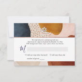 PixDezines抽象芸術RSVPネイビーバー（ユダヤ教の）バル・ミツバー✡ 出欠カード (裏面)